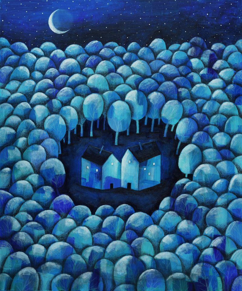 Blue night Paintings